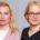 Jagatud kujutis kahest blondide juustega naisest lihtsal halli taustal; vasakpoolsel naisel on heleroosa bleiser ja valge särk, paremal naisel, kes võib-olla arutab ERIhoolekandeteenuseid, on prillid ja must topp.