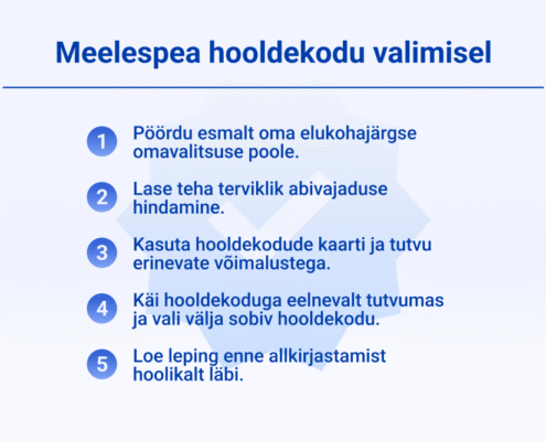 Meelespea hooldekodu valimisel infograafika