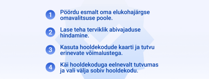 Meelespea hooldekodu valimisel infograafika