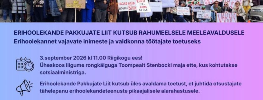 Erihoolekande meeleavaldus 2026 infograafika